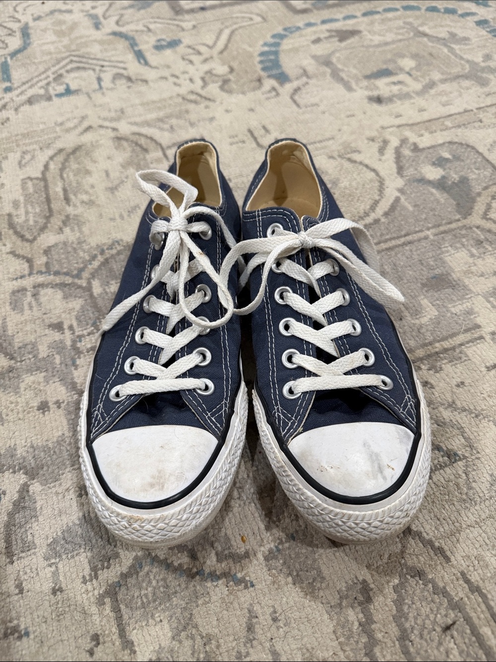 Converse Low-Top Navy Canvas Sneakers with White Laces - Picture 2 of 7
